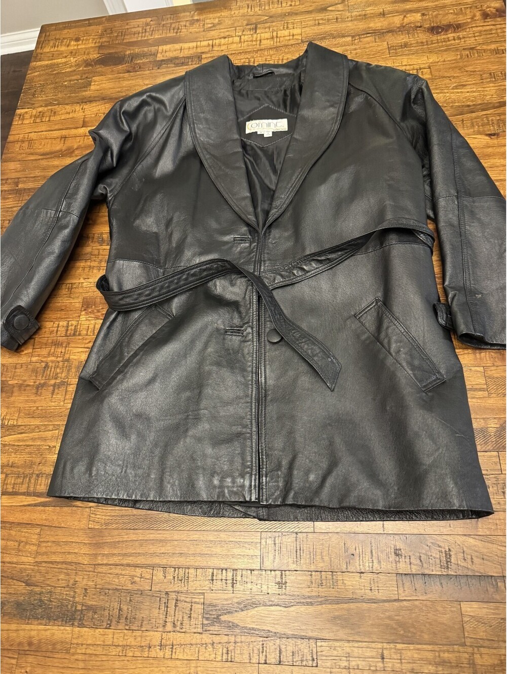 COMINT Vintage Genuine Leather Bomber Jacket LV5 Black Women’s Med Biker